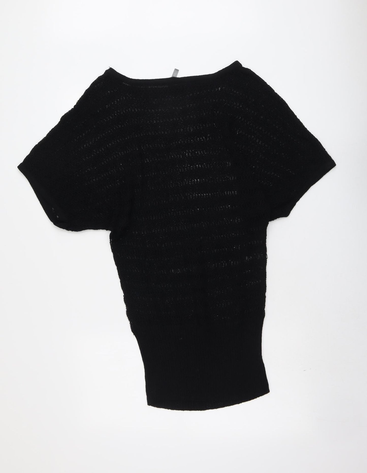 South Womens Black Round Neck Acrylic Pullover Jumper Size 14
