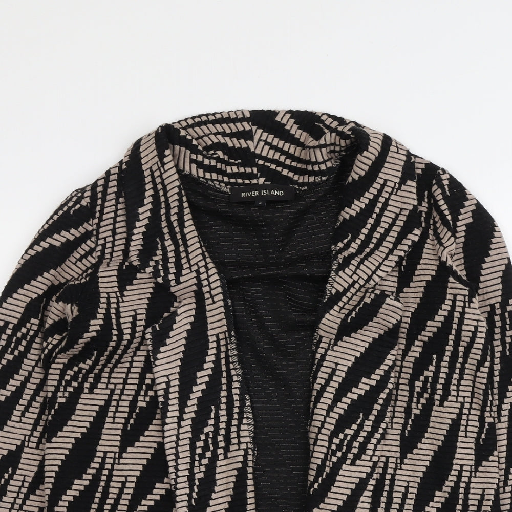 River Island Womens Black Geometric Kimono Jacket Size 8