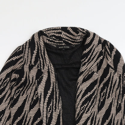 River Island Womens Black Geometric Kimono Jacket Size 8