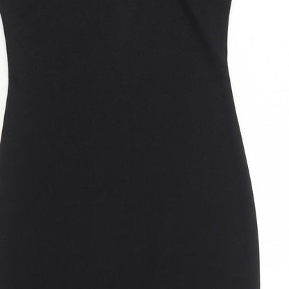 Boohoo Womens Black Polyester Bodycon Size 10 Off the Shoulder Pullover