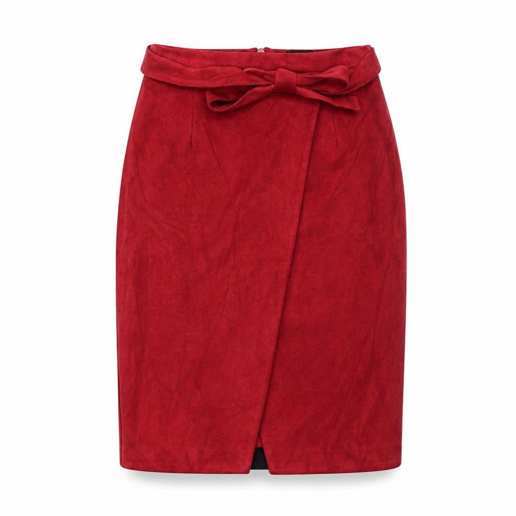 River Island Womens Red Polyester Straight & Pencil Skirt Size 8 Zip