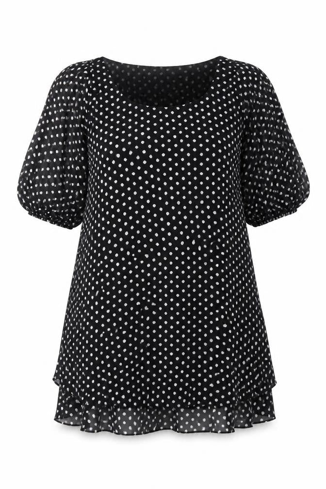 Off the Record Womens Black Geometric Polyester Skater Dress Size 8 Round Neck Pullover