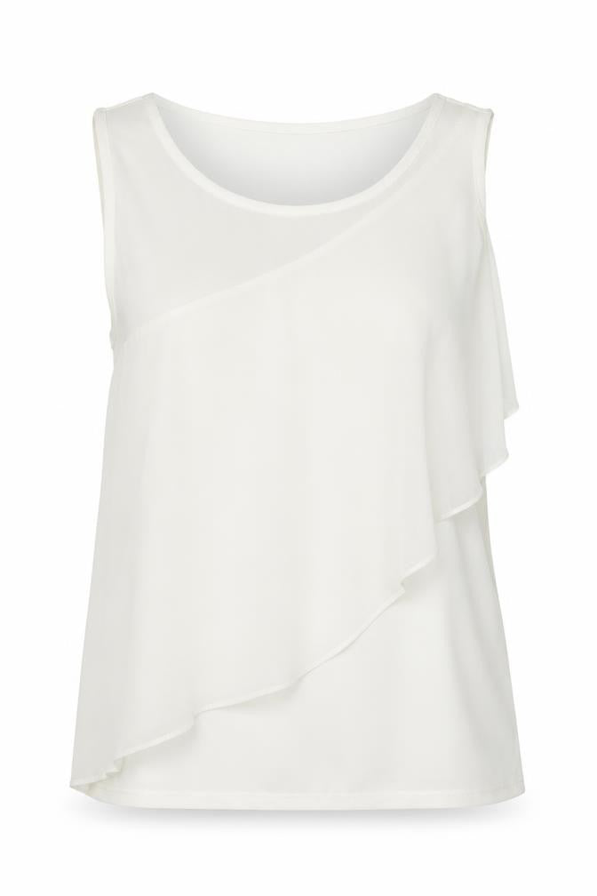 Oasis Womens White Polyester Basic Tank Size 8 Round Neck