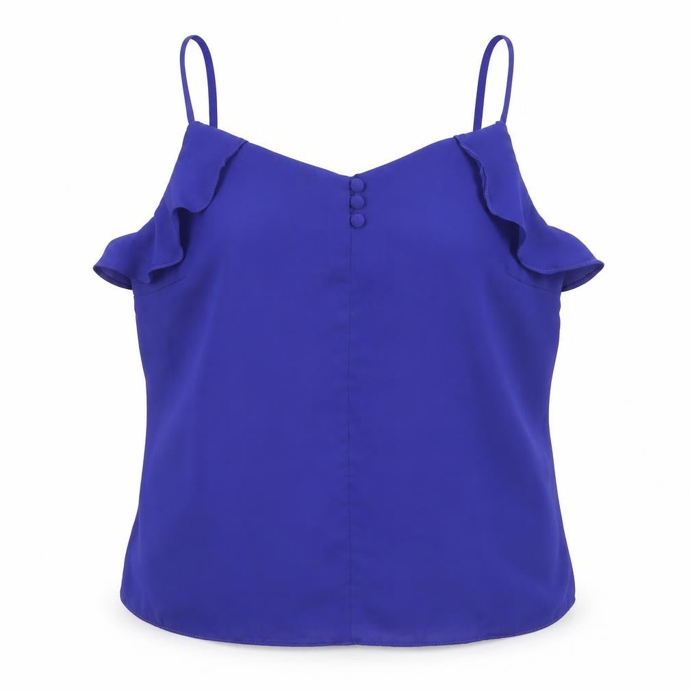 Dorothy Perkins Womens Blue Polyester Basic Tank Size 16 V-Neck