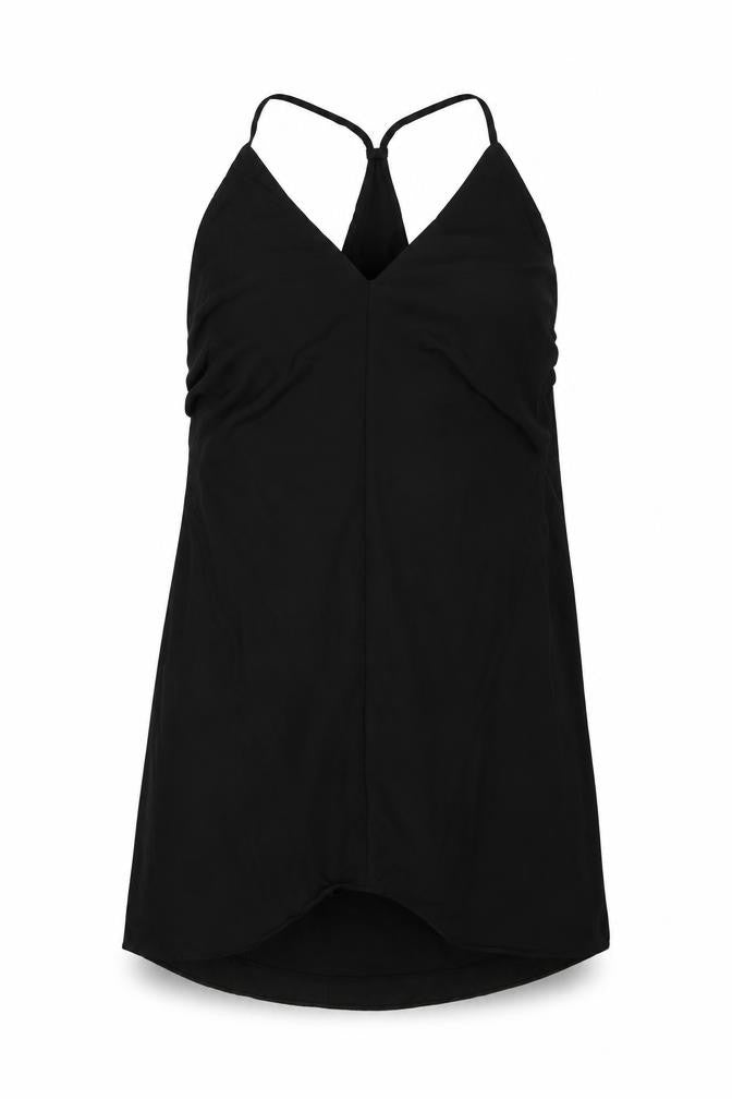 Glassons Womens Black Polyester Tank Dress Size 6 V-Neck Pullover