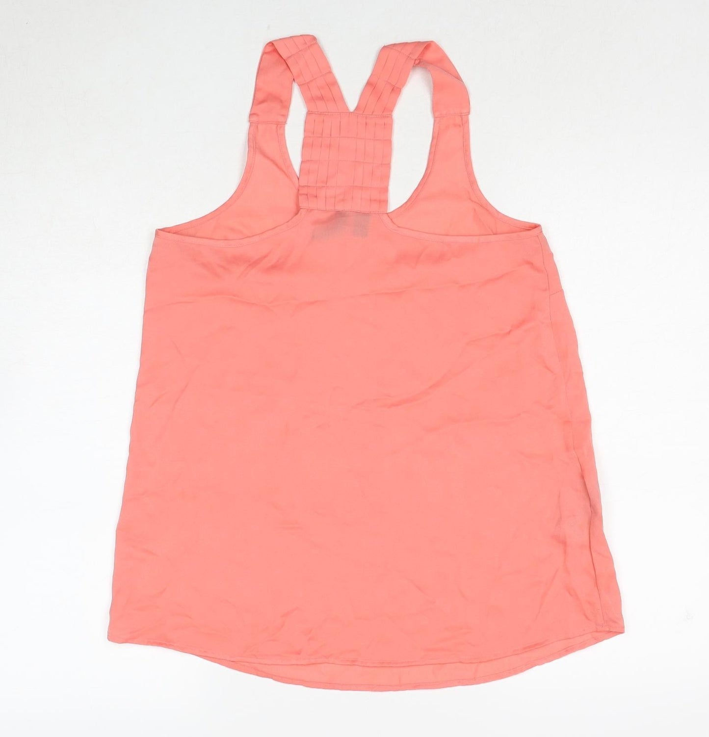Mango Womens Pink Polyester Basic Tank Size S Round Neck