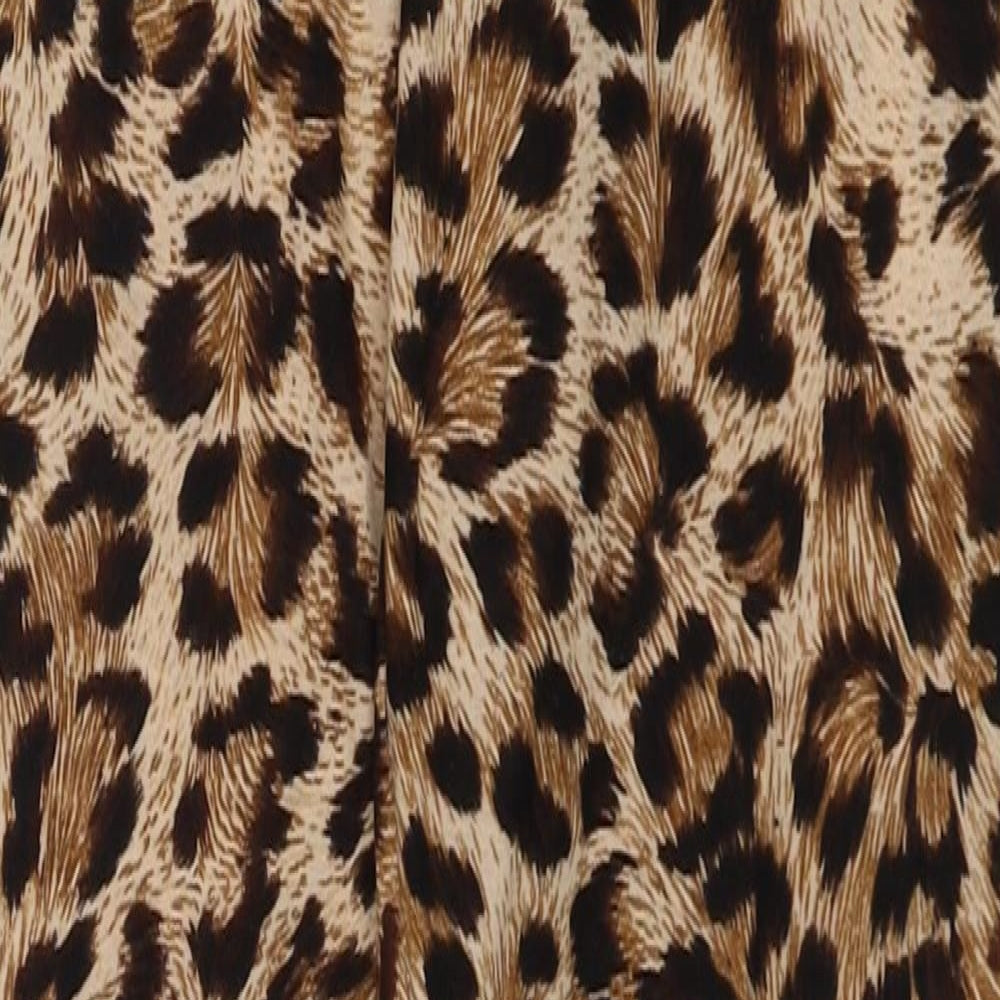 PARISIAN SIGNATURE Womens Brown Animal Print Polyester Capri Leggings Size S - Leopard Print