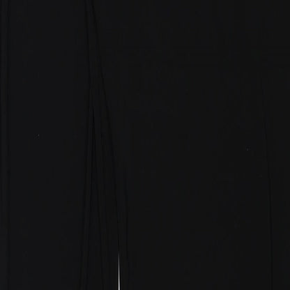 PRETTYLITTLETHING Womens Black Polyester Trousers Size 10 Regular