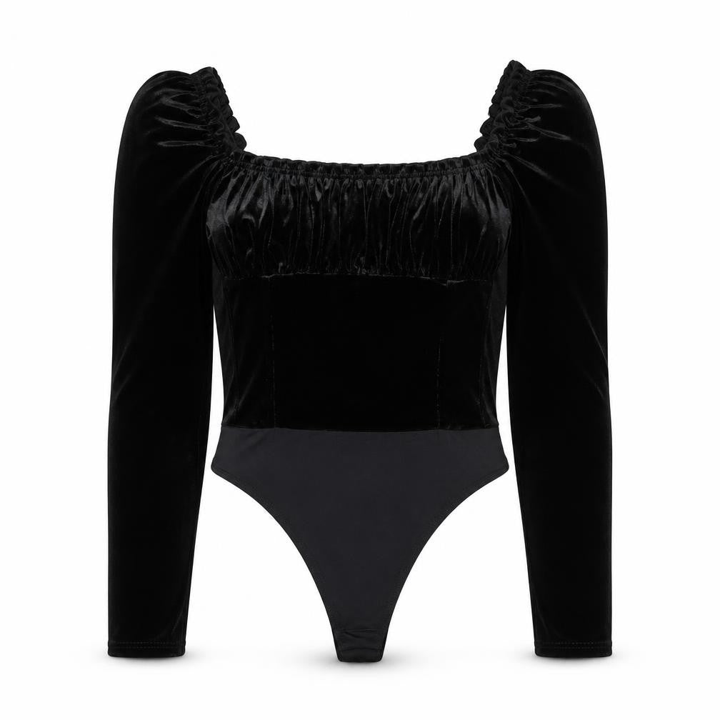 Miss Selfridge Womens Black Polyester Bodysuit One-Piece Size 8 Snap