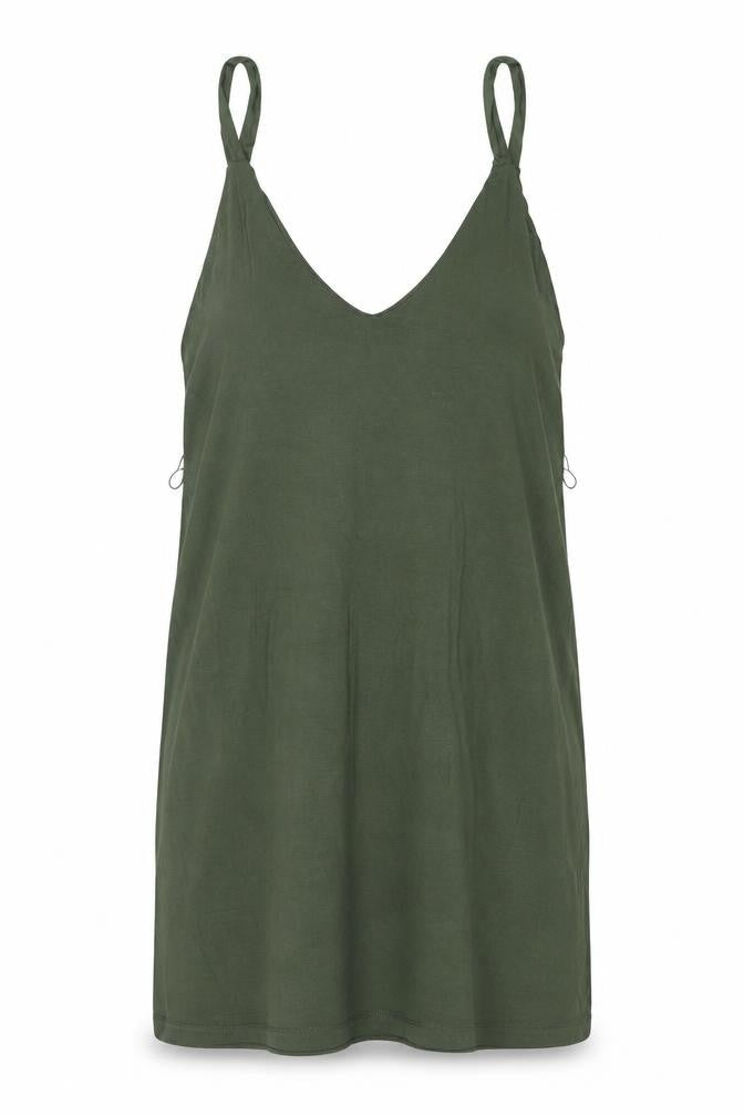 ASOS Womens Green Viscose Slip Dress Size 12 V-Neck Pullover