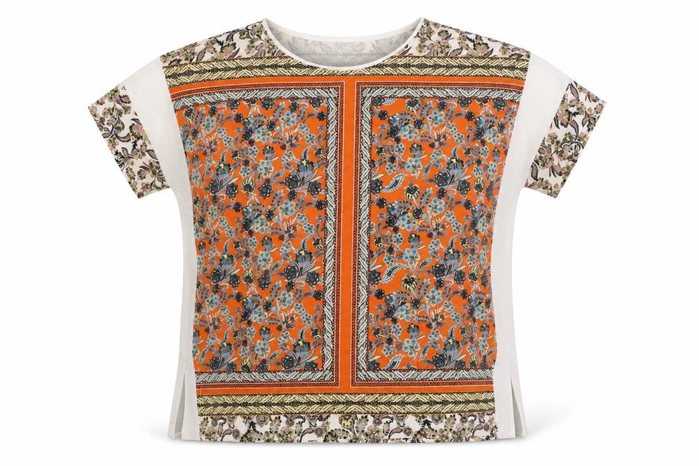 Warehouse Womens Multicoloured Geometric Polyester Basic Blouse Size 10 Round Neck