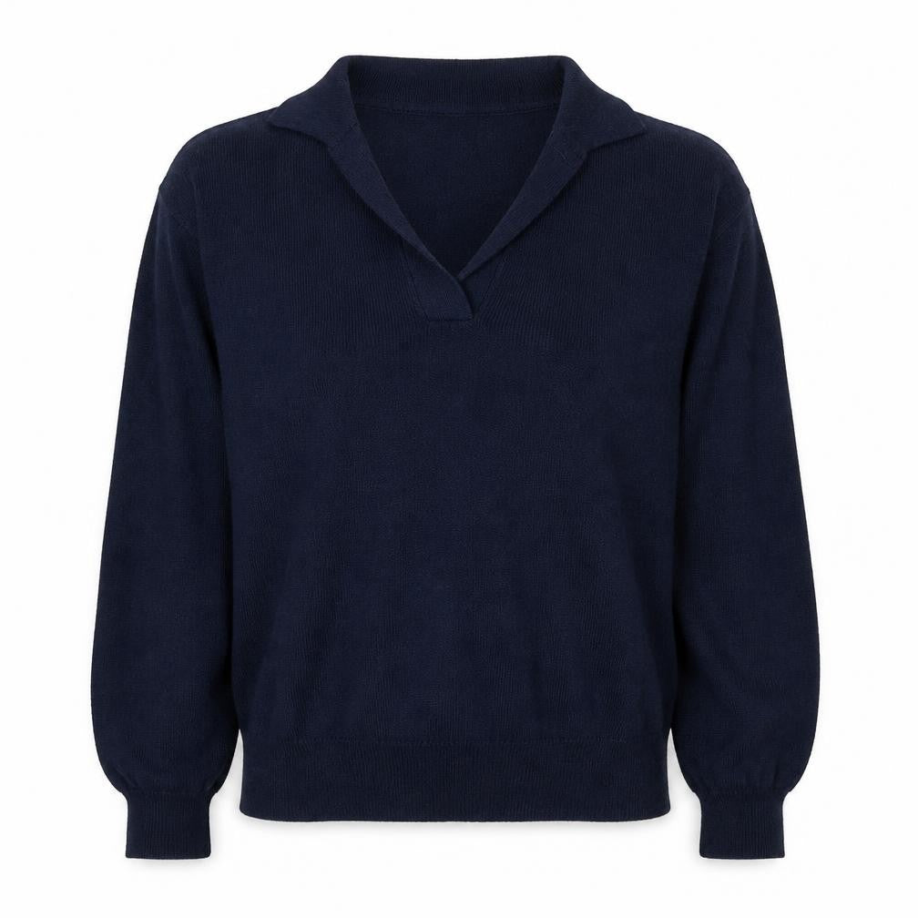 Marks & Spencer Womens Blue Collared Polyester Pullover Jumper Size S