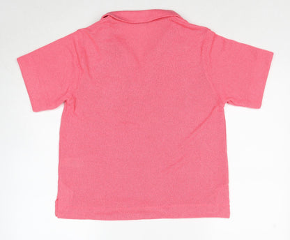 Marks & Spencer Womens Pink Collared Polyester Pullover Jumper Size 10