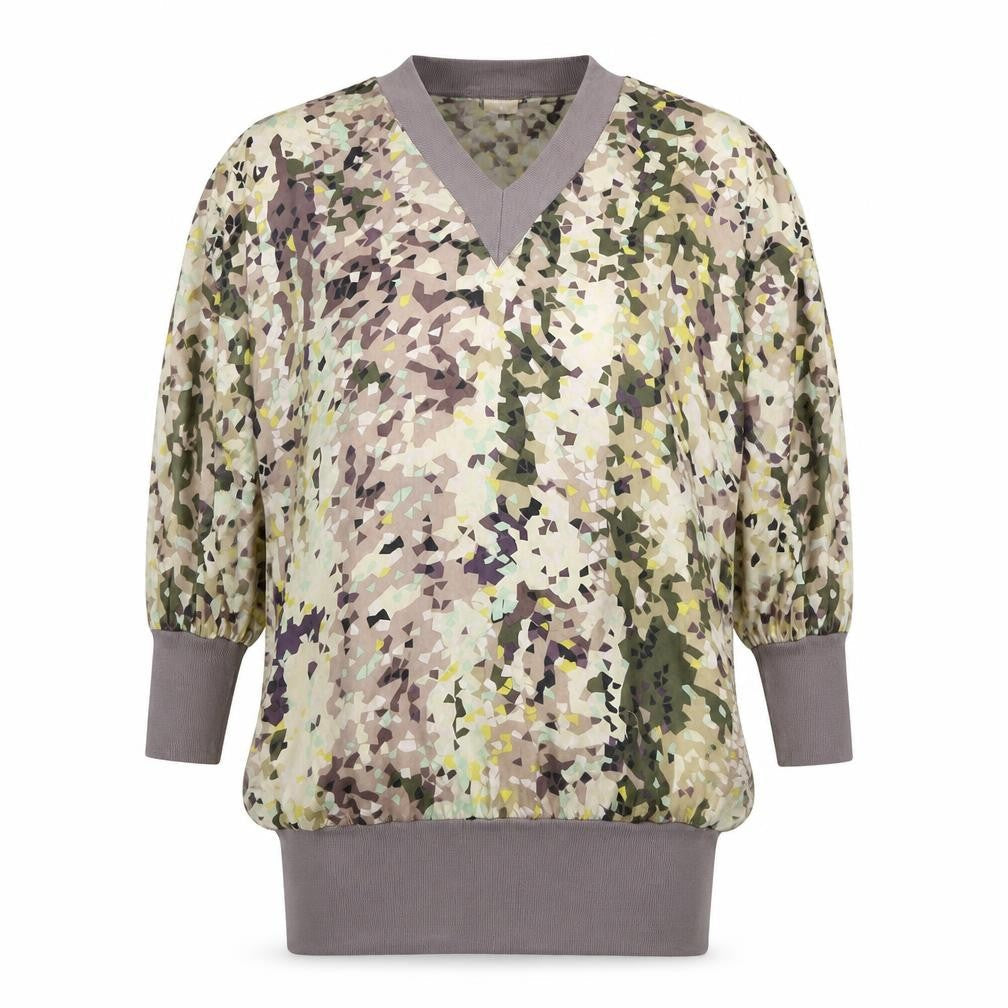 H&M Womens Multicoloured Geometric Silk Jumper Dress Size 8 V-Neck Pullover