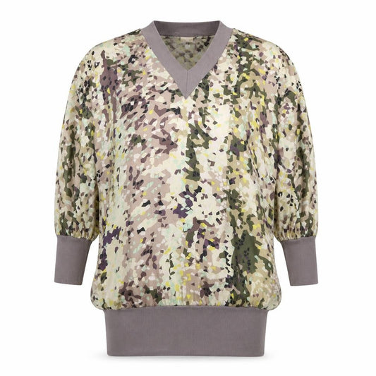 H&M Womens Multicoloured Geometric Silk Jumper Dress Size 8 V-Neck Pullover