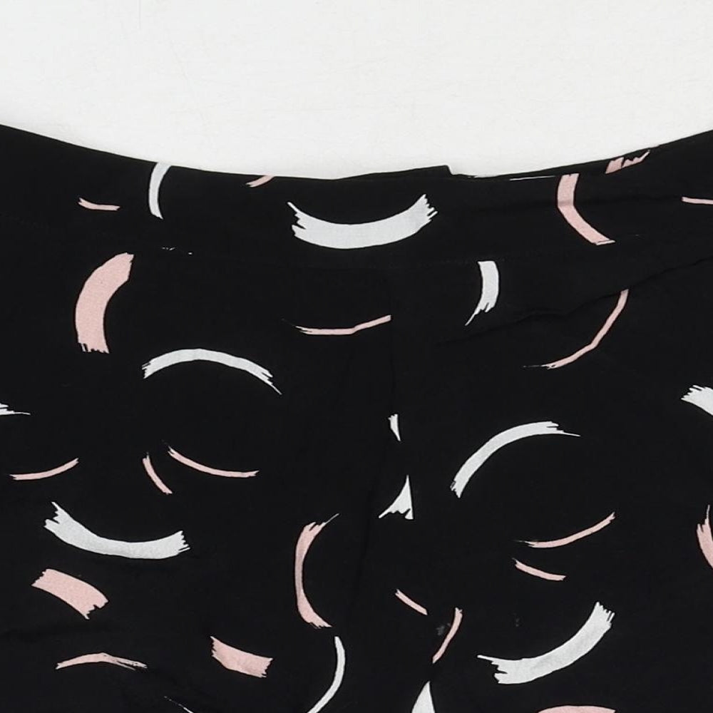 Glassons Womens Black Geometric Viscose Basic Shorts Size 6 Regular Zip