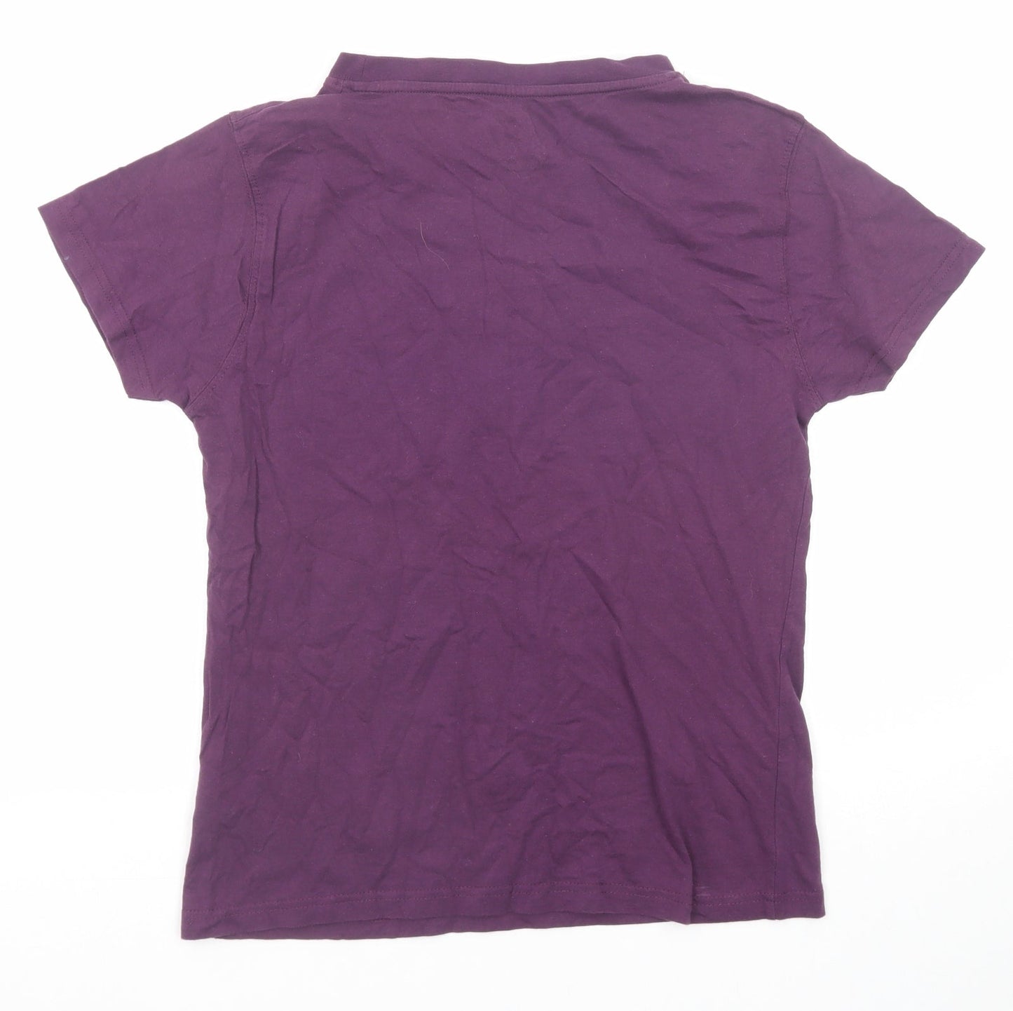 Traditional Craftwear Womens Purple Cotton Basic T-Shirt Size 14 Round Neck - Giant's Causeway Ireland