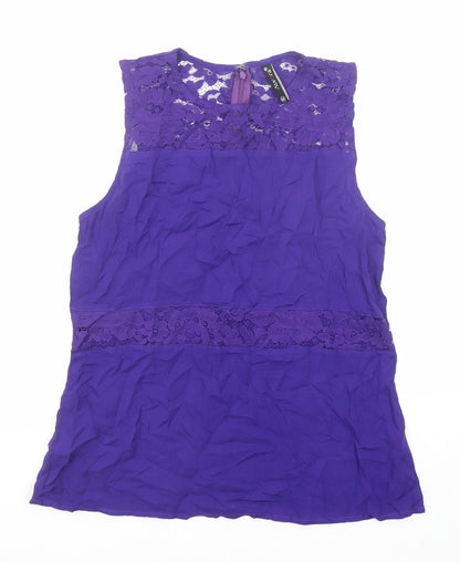 Preloved Aurora Womens Purple Viscose Basic Tank Size M Round Neck - Front