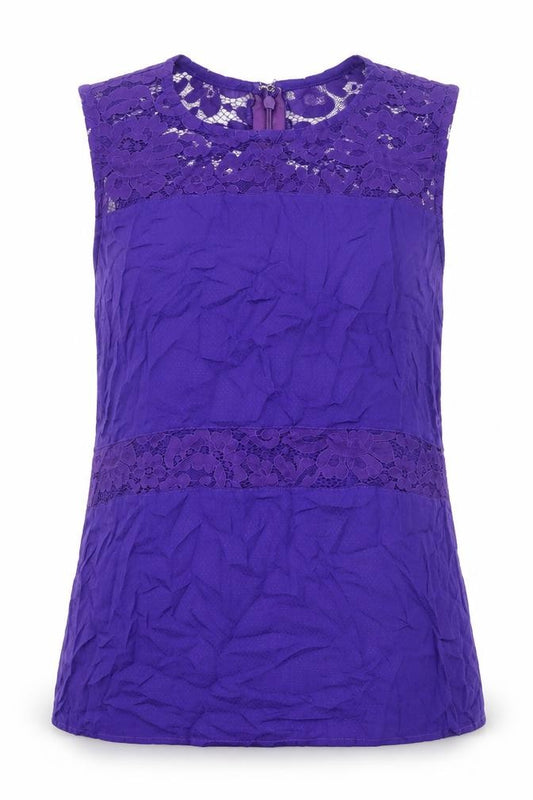 Aurora Womens Purple Viscose Basic Tank Size M Round Neck