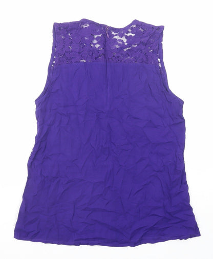 Preloved Aurora Womens Purple Viscose Basic Tank Size M Round Neck - Back