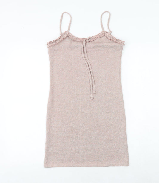 Urban Outfitters Womens Pink Polyester Slip Dress Size M Round Neck Pullover