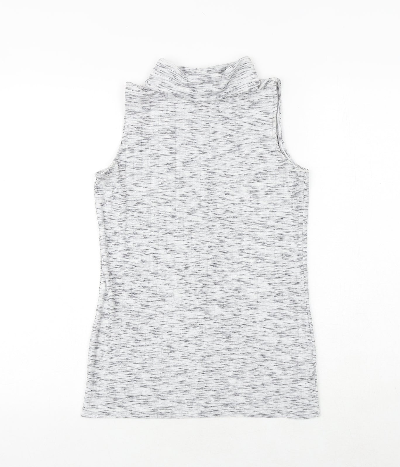 Lotties Womens Grey Polyester Basic Tank Size 8 Roll Neck