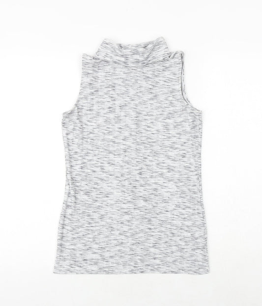 Lotties Womens Grey Polyester Basic Tank Size 8 Roll Neck