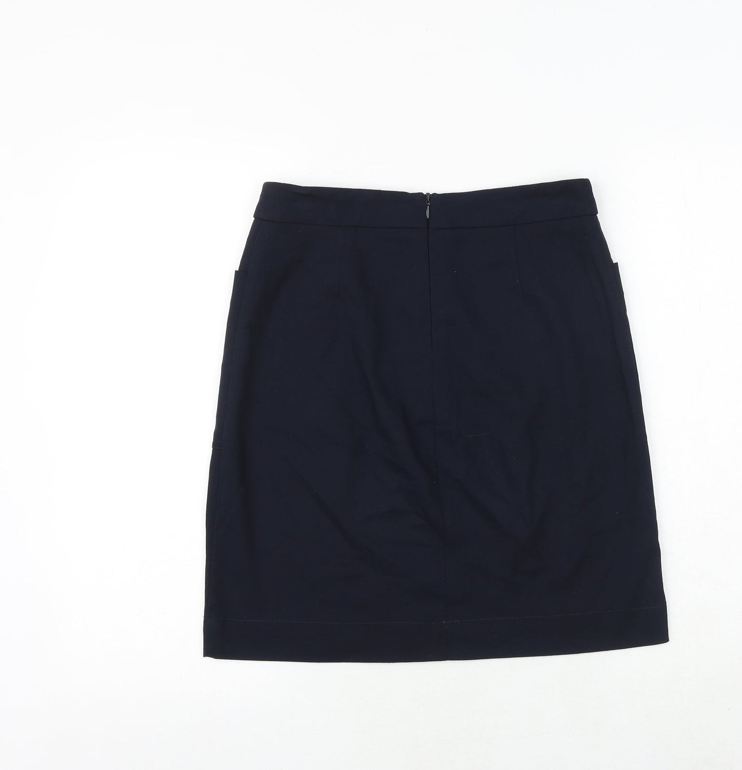 NEXT Womens Blue Polyester A-Line Skirt Size 6 Zip