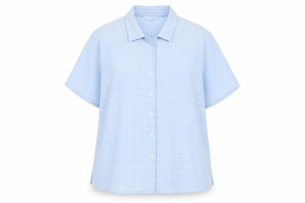Berkertex Womens Blue Plaid Polyester Basic Button-Up Size 16 Collared