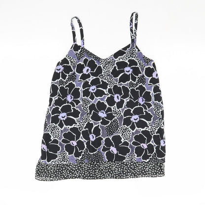 Warehouse Womens Multicoloured Floral Polyester Basic Tank Size 8 V-Neck