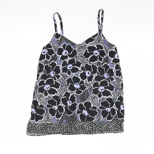 Warehouse Womens Multicoloured Floral Polyester Basic Tank Size 8 V-Neck