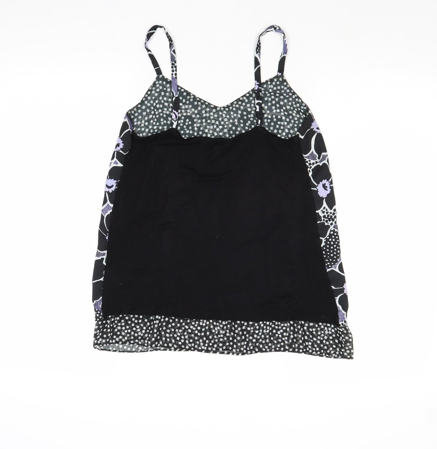 Warehouse Womens Multicoloured Floral Polyester Basic Tank Size 8 V-Neck