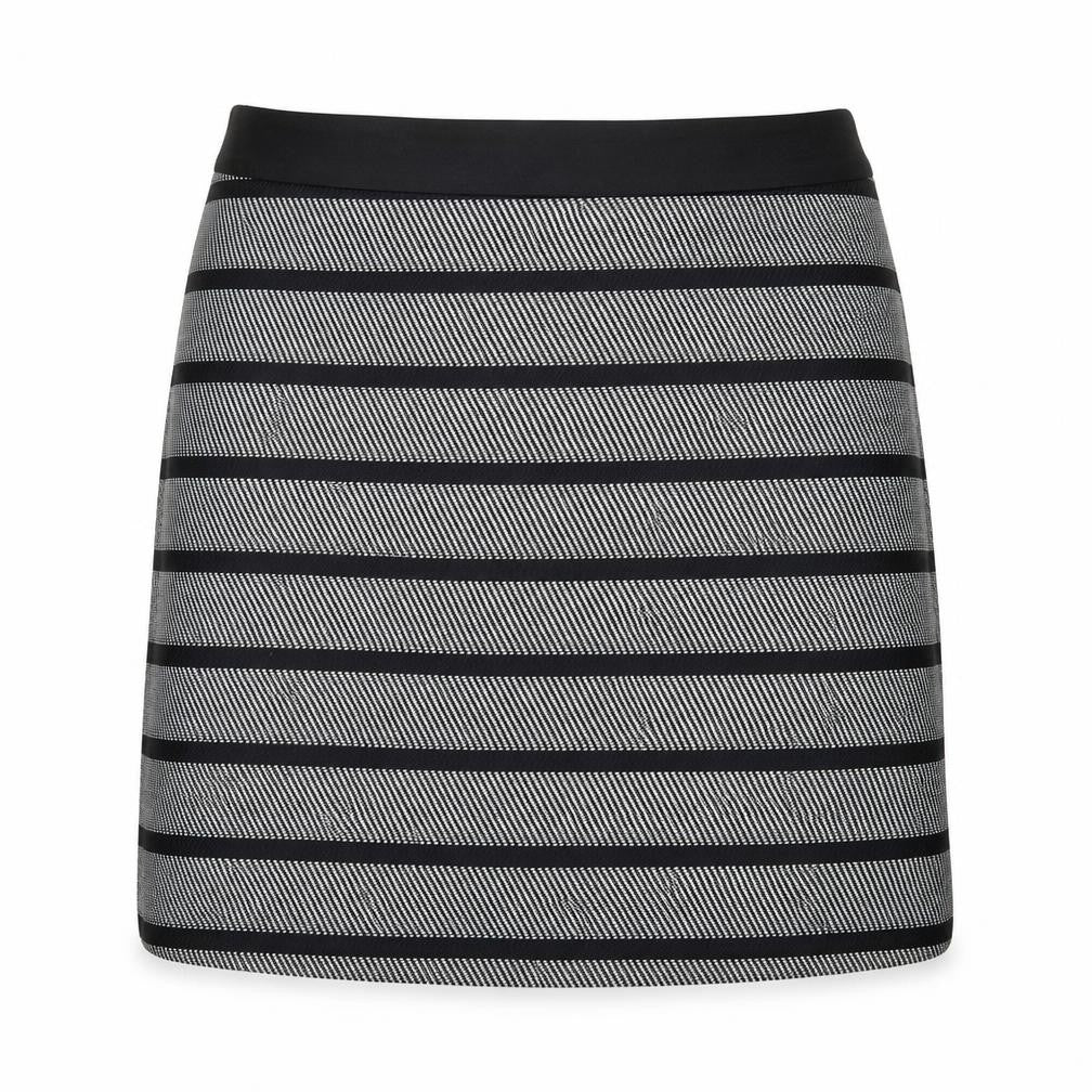 Oasis Womens Black Striped Polyester A-Line Skirt Size 14 Zip