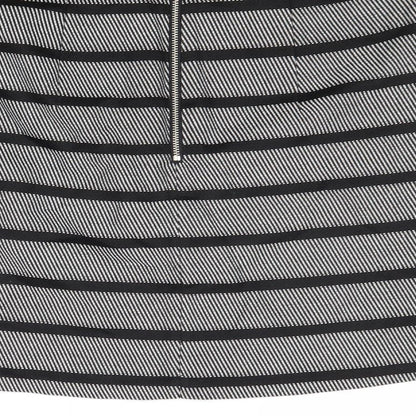 Oasis Womens Black Striped Polyester A-Line Skirt Size 14 Zip