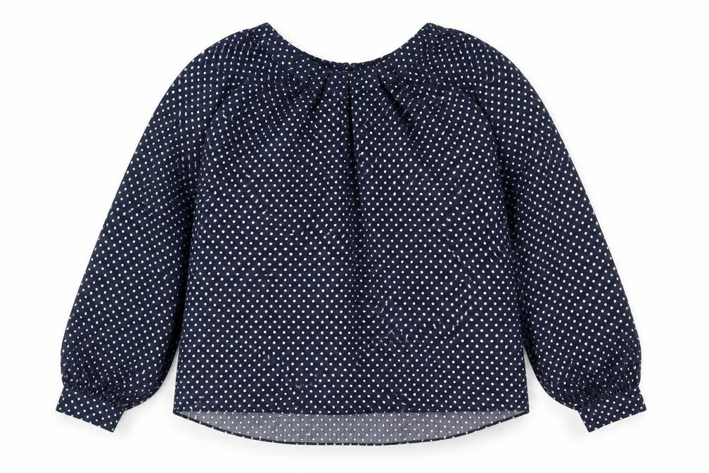 Marks & Spencer Womens Blue Polka Dot Polyester Basic Blouse Size 14 V-Neck