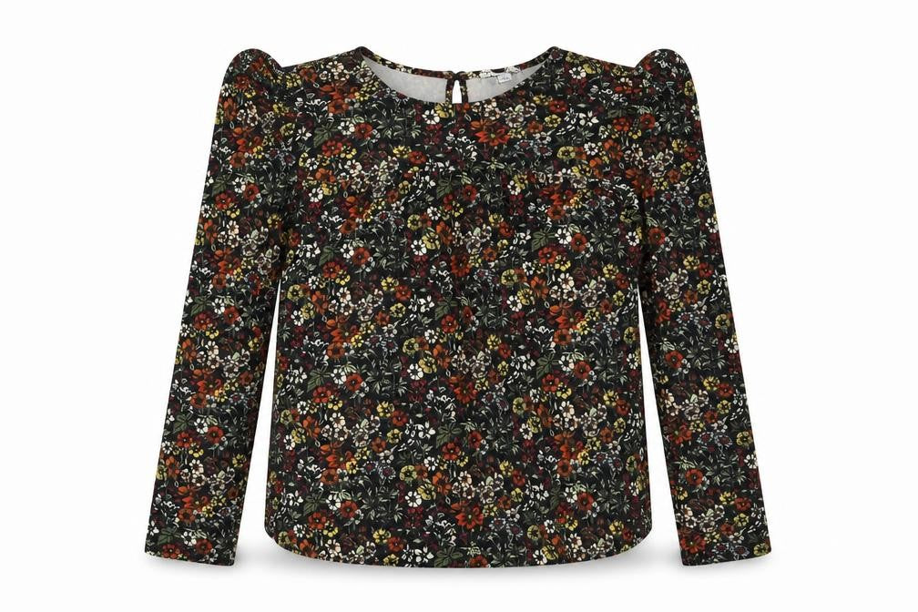 Warehouse Womens Multicoloured Floral Polyester Basic T-Shirt Size 14 Round Neck