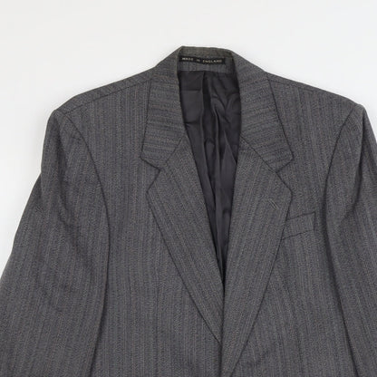 James Barry Mens Grey Striped Wool Jacket Suit Jacket Size M Regular