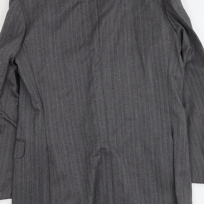 James Barry Mens Grey Striped Wool Jacket Suit Jacket Size M Regular