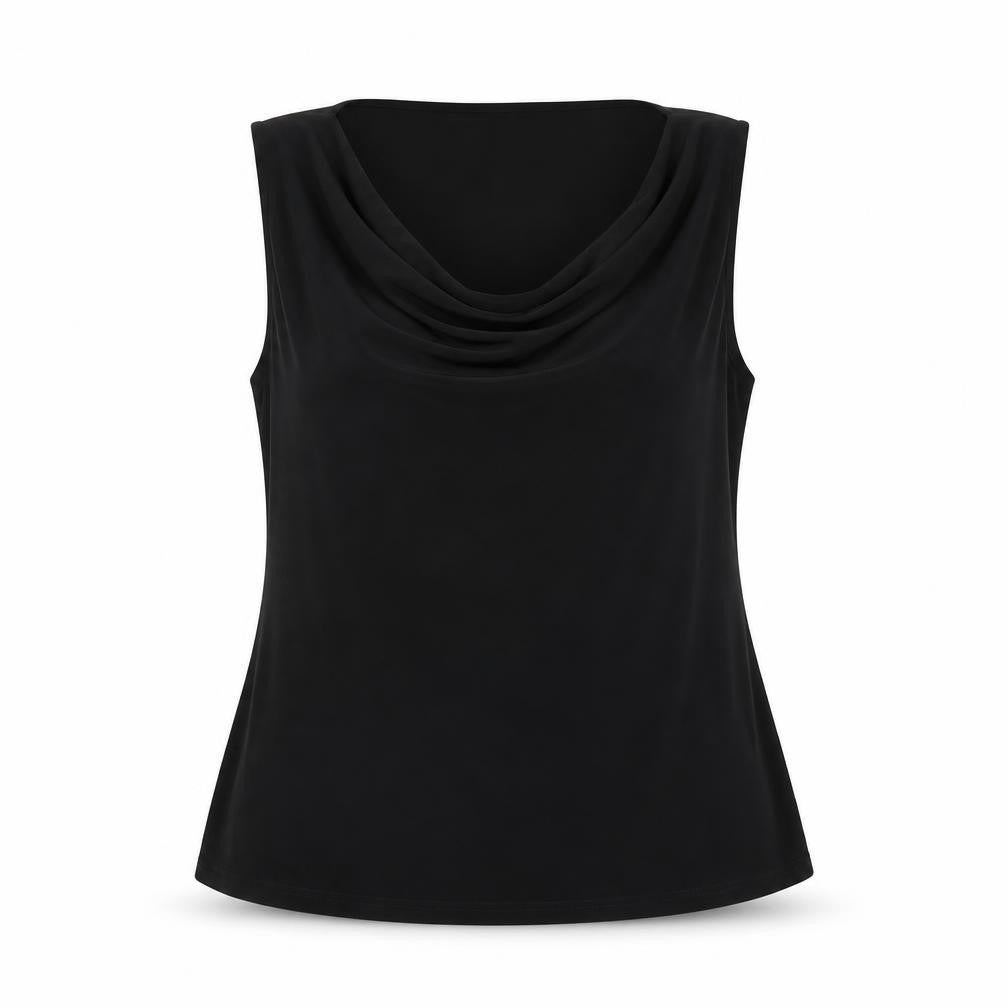 J. Taylor Womens Black Polyester Basic Tank Size 18 Cowl Neck