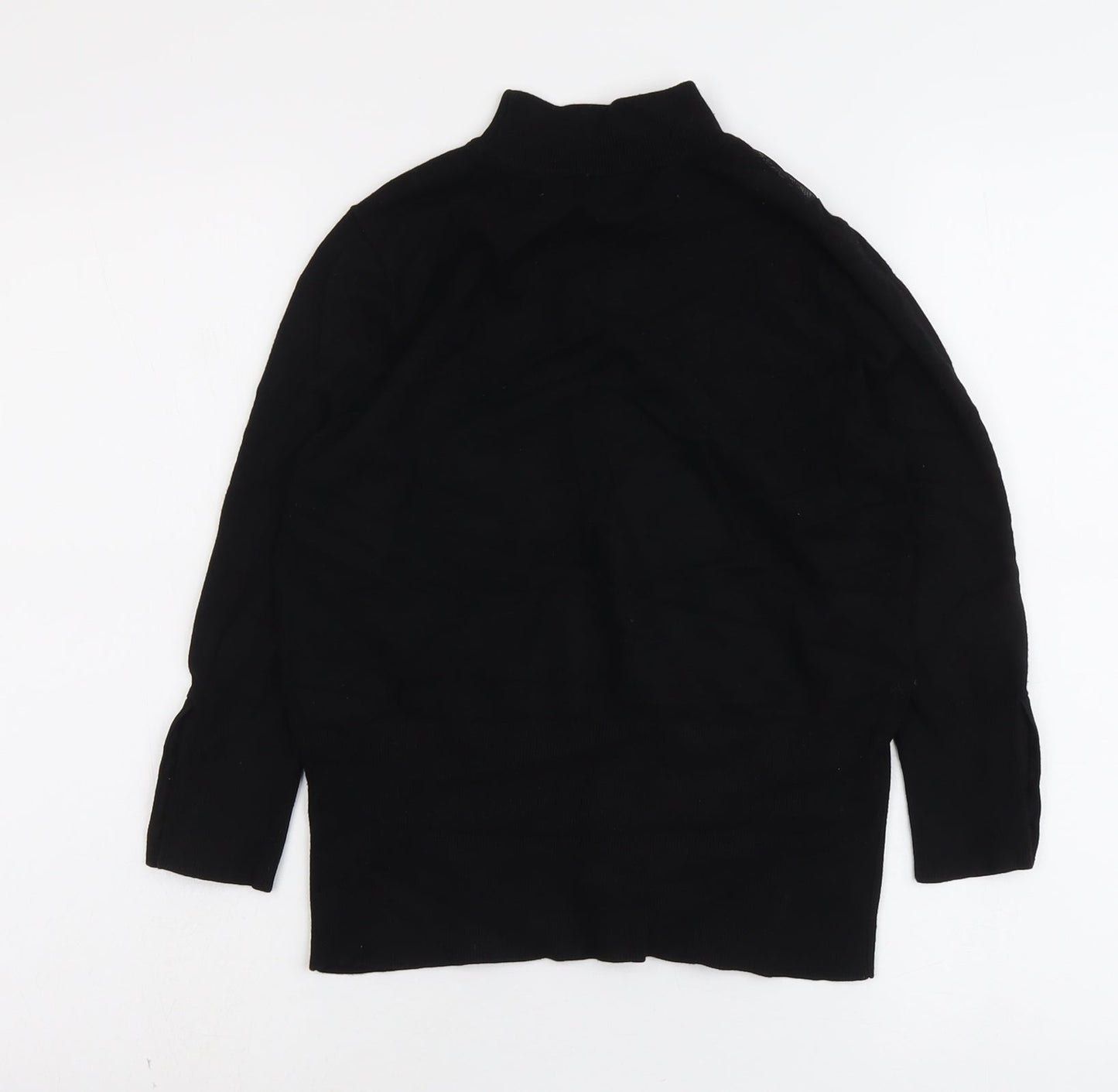 Star Womens Black High Neck Viscose Pullover Jumper Size 12