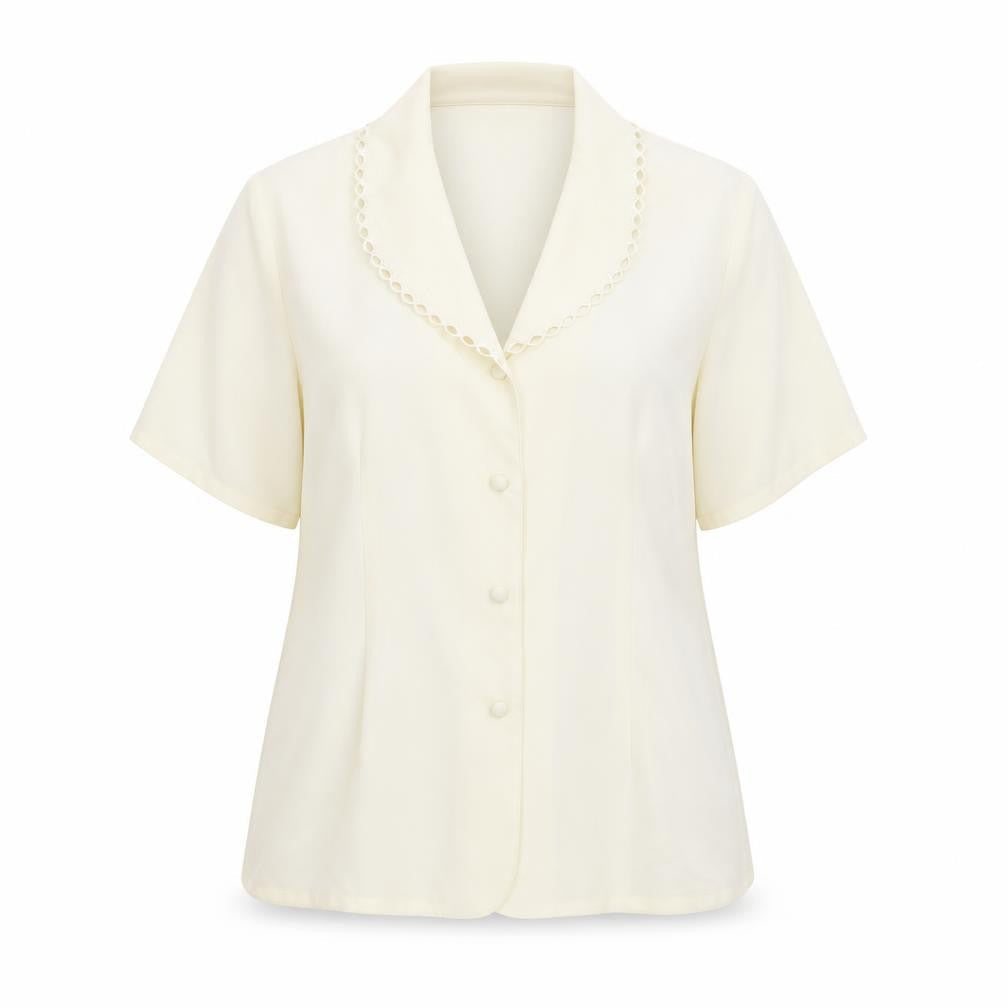 Debenhams Womens Ivory Polyester Basic Button-Up Size 16 Collared