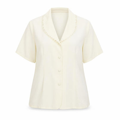 Debenhams Womens Ivory Polyester Basic Button-Up Size 16 Collared