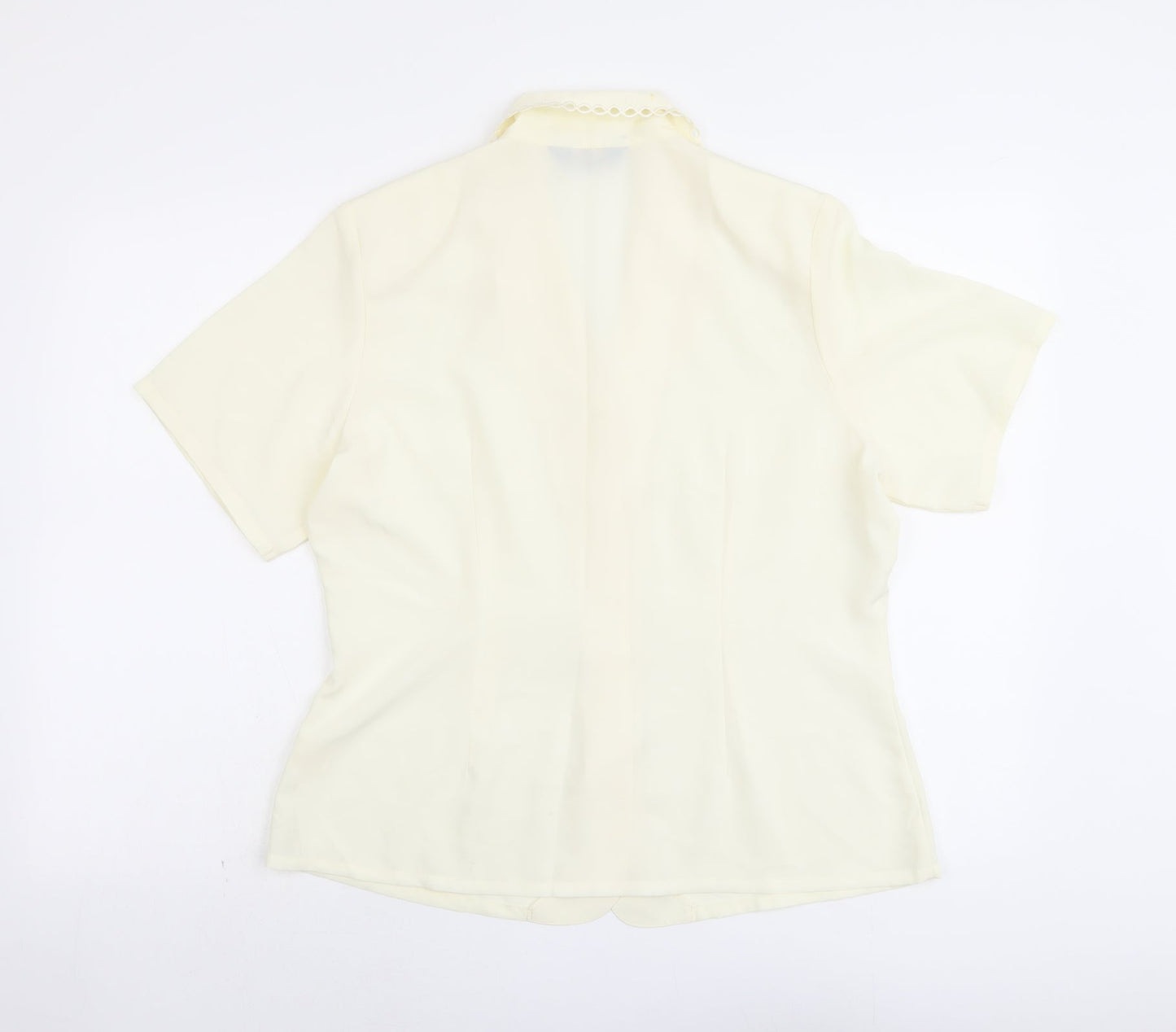 Debenhams Womens Ivory Polyester Basic Button-Up Size 16 Collared