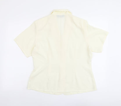 Debenhams Womens Ivory Polyester Basic Button-Up Size 16 Collared