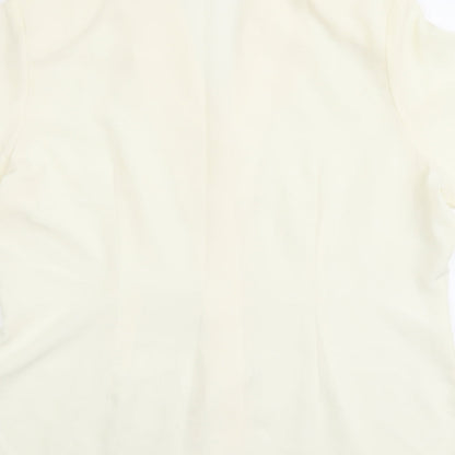 Debenhams Womens Ivory Polyester Basic Button-Up Size 16 Collared