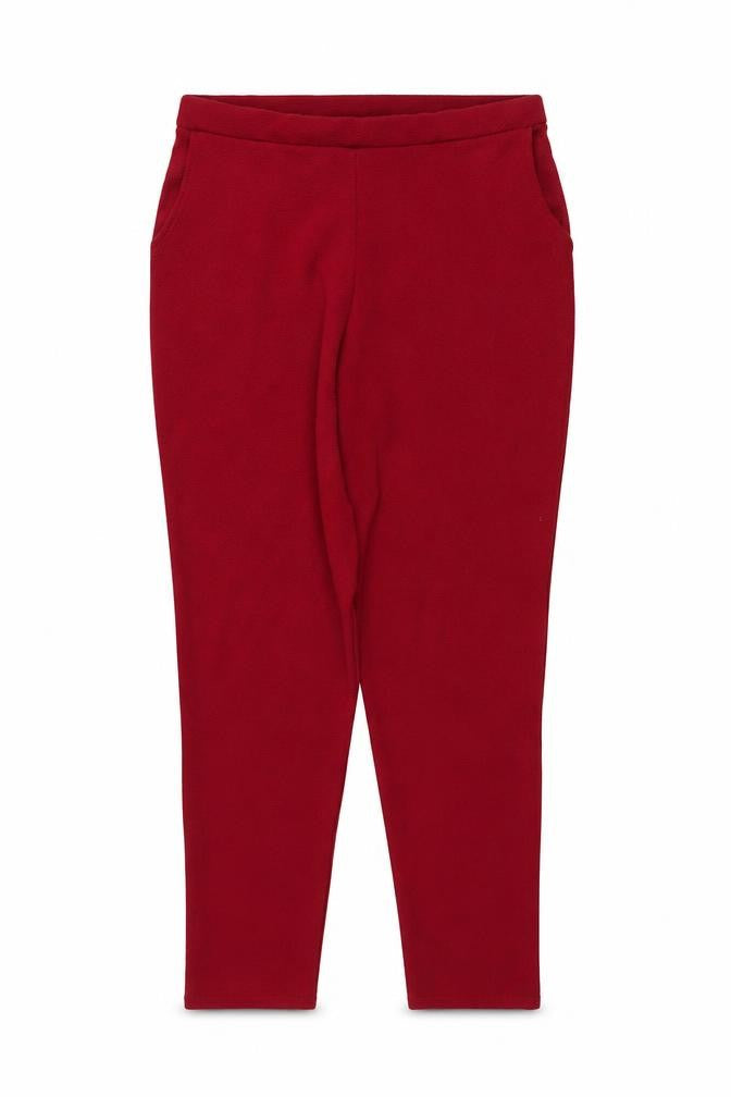 Boohoo Womens Red Polyester Trousers Size 12 L26 in Regular