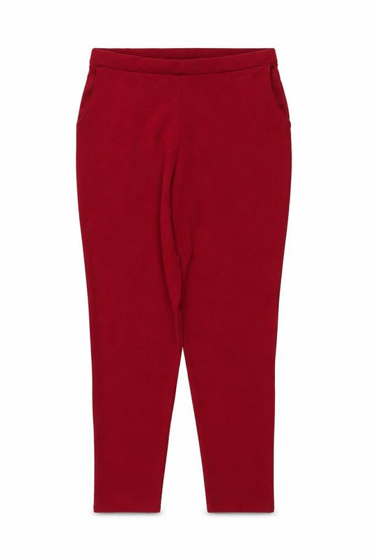 Boohoo Womens Red Polyester Trousers Size 12 L26 in Regular