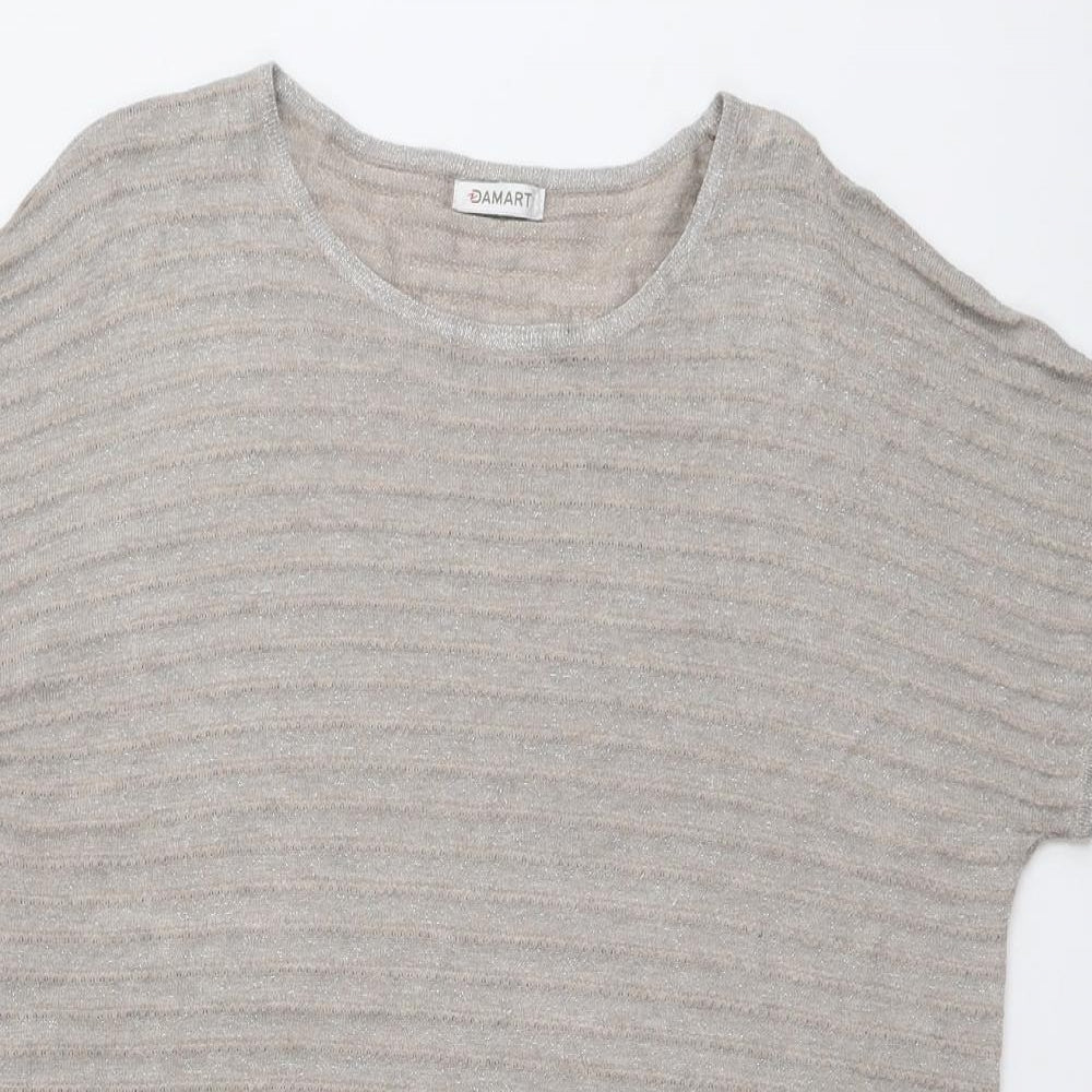 Damart Womens Beige Round Neck Viscose Pullover Jumper Size 14