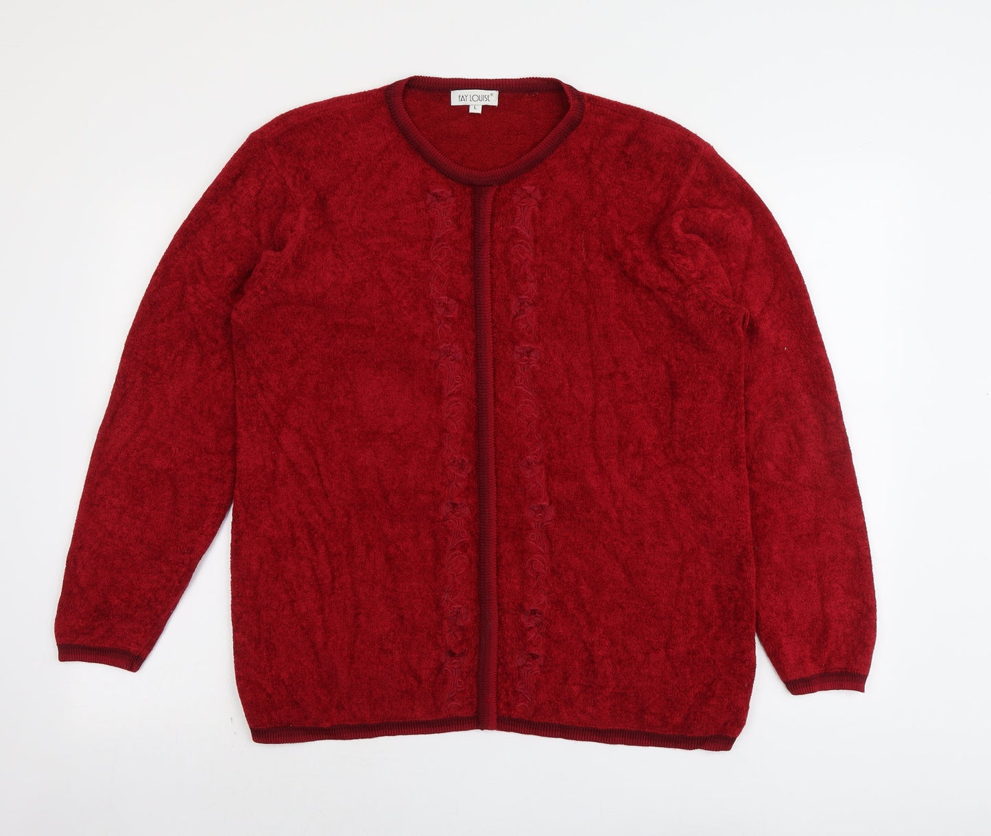 Fay Louise Womens Red Round Neck Viscose Pullover Jumper Size L
