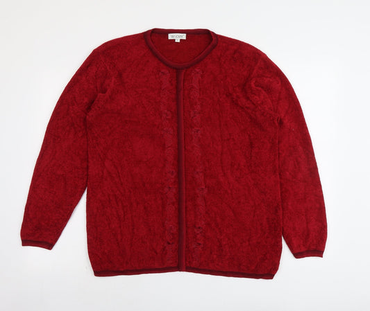 Fay Louise Womens Red Round Neck Viscose Pullover Jumper Size L
